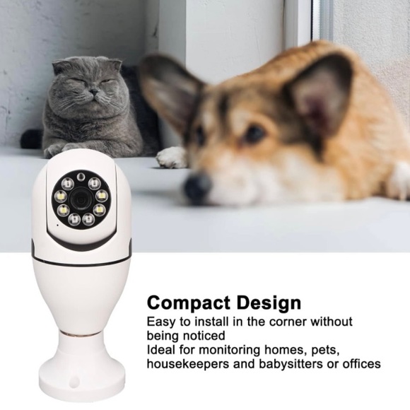 NEW Indoor Light Bulb WiFI Security Camera, Two Way Audio & Motion Detection - Picture 6 of 8